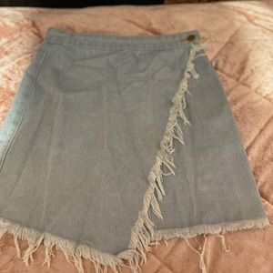 Womens Denim Wrap Mini Skirt
